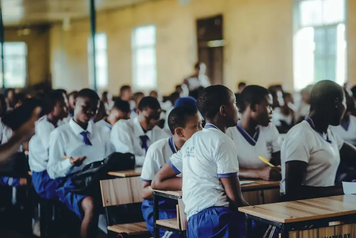 A full secondary classroom during a lesson